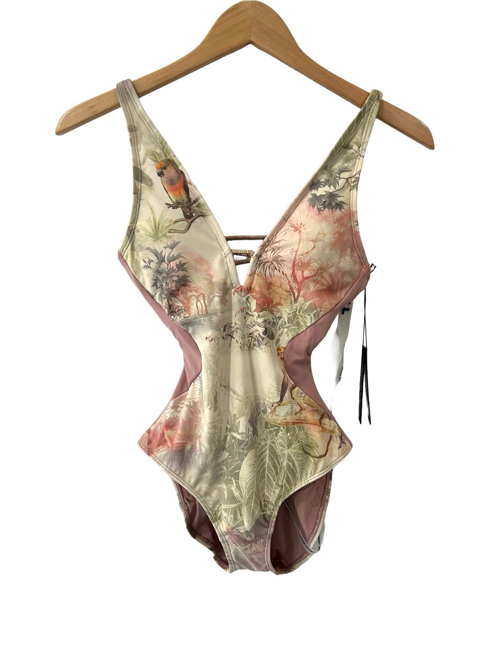 TA3 Contour Plungey triangle OnePiece Swimsuit XS R/L cheeky monkey snatched NWT